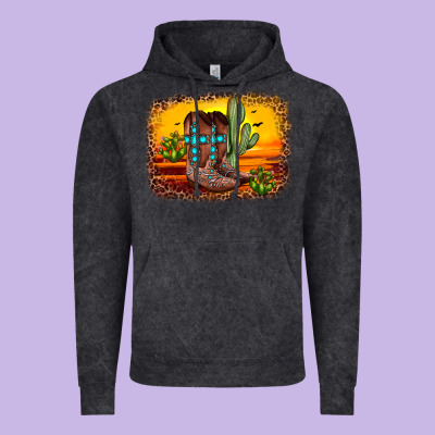 Cross Sunset Backgraund Vintage Hoodie Designed By Jahusdesignshop