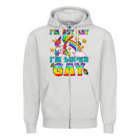 Dove Grey LGBTQ I'm Not Gay I'm Super Gay Zipper Hoodie - BundleAndBundleShop