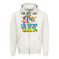 Oatmeal Heather LGBTQ I'm Not Gay I'm Super Gay Zipper Hoodie - BundleAndBundleShop