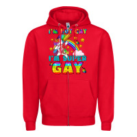 Red LGBTQ I'm Not Gay I'm Super Gay Zipper Hoodie - BundleAndBundleShop