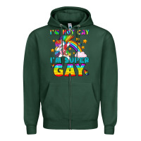 Sports Green LGBTQ I'm Not Gay I'm Super Gay Zipper Hoodie - BundleAndBundleShop