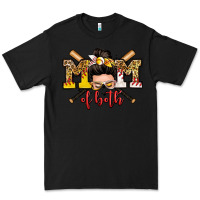 Black mom of both baseball and softball messy bun Premium Tee - Zillion Design Studio