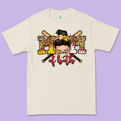 Mom Of Both Baseball And Softball Messy Bun Premium Tee Designed By Zillion Design Studio