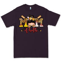 Plum mom of both baseball and softball messy bun Premium Tee - Zillion Design Studio