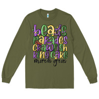 Army Green beads parades crawfish king cake mardi gras Long Sleeve Tee - MaliasSmallBusiness