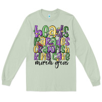 Matcha beads parades crawfish king cake mardi gras Long Sleeve Tee - MaliasSmallBusiness