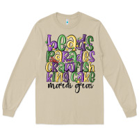 Mushroom beads parades crawfish king cake mardi gras Long Sleeve Tee - MaliasSmallBusiness