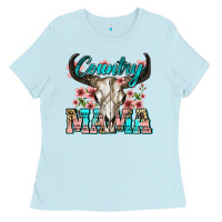 Baby Blue country mama Ladies Tee - Zillion Design Studio