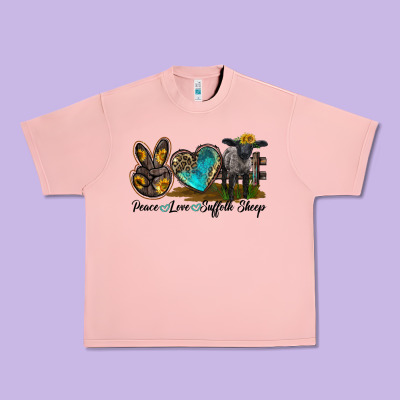 Peace Love Suffolk Sheep Urban Heavy Tee Designed By Lillyallendesigns