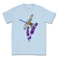 Dusty Blue Dragonfly With Lavender Classic Tee - LillyAllenDesigns