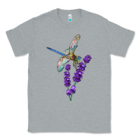 Heather Grey Dragonfly With Lavender Classic Tee - LillyAllenDesigns