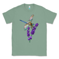 Sage Dragonfly With Lavender Classic Tee - LillyAllenDesigns