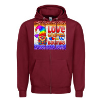 Burgundy LGBTQ+ Love Gnomes No Bounds Tumbler Zipper Hoodie - BundleAndBundleShop