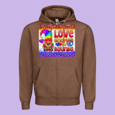 Lgbtq+ Love Gnomes No Bounds Tumbler Zipper Hoodie Designed By Bundleandbundleshop