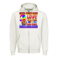 Oatmeal Heather LGBTQ+ Love Gnomes No Bounds Tumbler Zipper Hoodie - BundleAndBundleShop