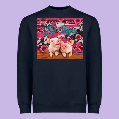 Be Mine Valentine's Day Pigs Heavyweight Sweatshirt Designed By Jasminsmagicworld