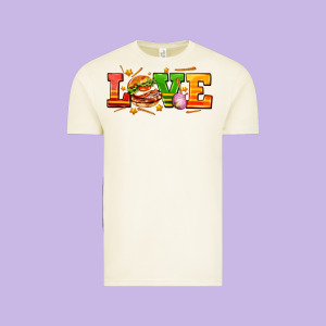 Love With Hamburger Vintage Tee Designed By Adodesignshop