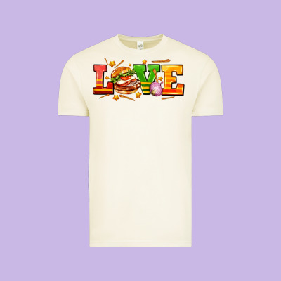 Love With Hamburger Vintage Tee Designed By Adodesignshop