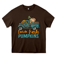 Chocolate Brown farm fresh pumpkins truck Heavy Core Tee - RanaPortraitStore