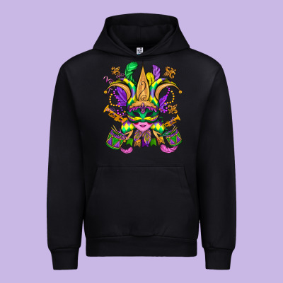 Mardi Gras Mask Urban Hoodie Designed By Oliviacreatesart