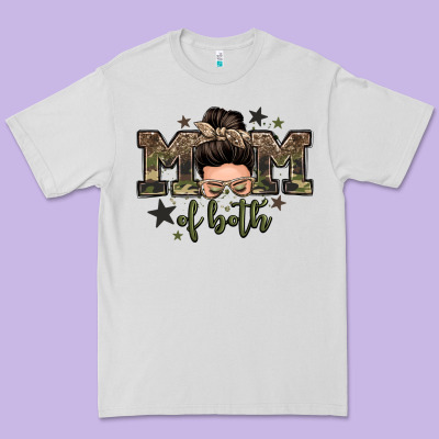 Mom Of Both Boys Messy Bun Premium Tee Designed By Zillion Design Studio