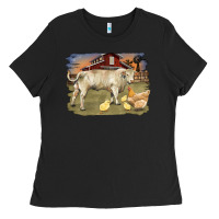 Charolaris Bull And Chicken In Barnyard Ladies Tee | Teevron