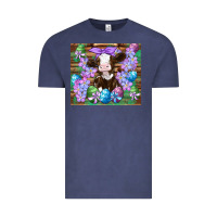 Vintage Denim easter cow eggs flowers daisys Vintage Tee - Artiststas
