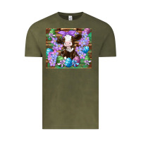 Vintage Olive easter cow eggs flowers daisys Vintage Tee - Artiststas