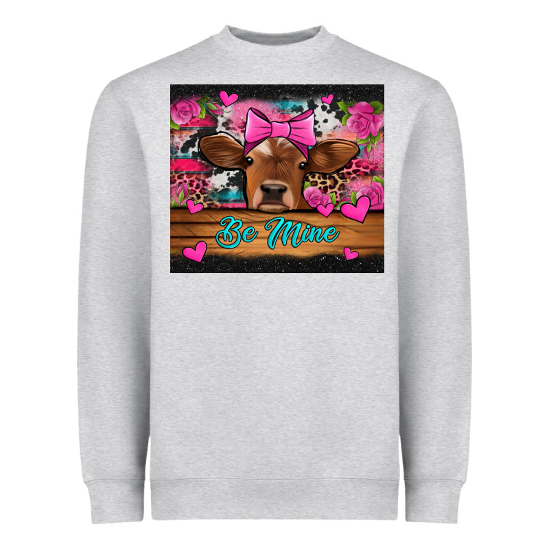 Be Mine Valentine's Day Cow Heavyweight Sweatshirt by Jasminsmagicworld | Teevron
