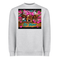 Heather Grey be mine valentine's day cow Heavyweight Sweatshirt - Jasminsmagicworld