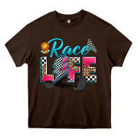 Chocolate Brown race life Heavy Core Tee - Zillion Design Studio