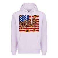 Lilac American flag leopard sunflower Premium Hoodie - JahusDesignShop