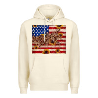 Sandshell American flag leopard sunflower Premium Hoodie - JahusDesignShop