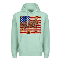 Seafoam American flag leopard sunflower Premium Hoodie - JahusDesignShop