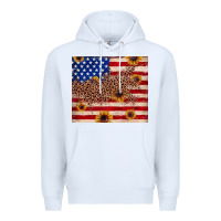 White American flag leopard sunflower Premium Hoodie - JahusDesignShop