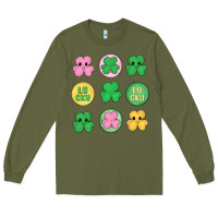 Army Green st.patrick's day clovers Long Sleeve Tee - MaliasSmallBusiness