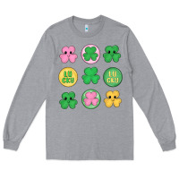 Heather Grey st.patrick's day clovers Long Sleeve Tee - MaliasSmallBusiness