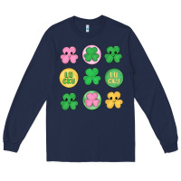 Navy st.patrick's day clovers Long Sleeve Tee - MaliasSmallBusiness