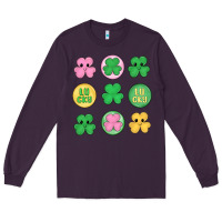 Plum st.patrick's day clovers Long Sleeve Tee - MaliasSmallBusiness