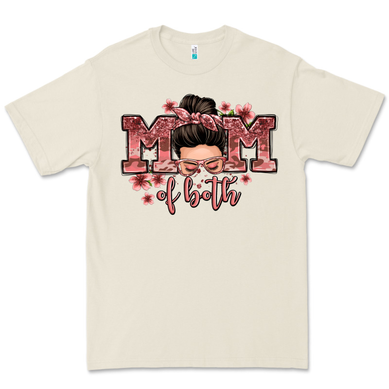 Mom Of Both Messy Bun Premium Tee by Zillion Design Studio | Teevron