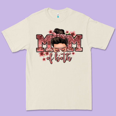 Mom Of Both Messy Bun Premium Tee Designed By Zillion Design Studio
