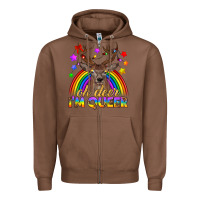 Chestnut LGBTQ+ Oh Deer I'm Queer Zipper Hoodie - BundleAndBundleShop