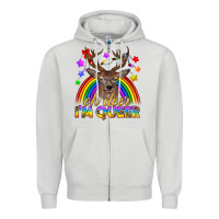 Dove Grey LGBTQ+ Oh Deer I'm Queer Zipper Hoodie - BundleAndBundleShop