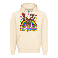 Sandshell LGBTQ+ Oh Deer I'm Queer Zipper Hoodie - BundleAndBundleShop