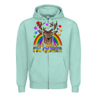 Seafoam LGBTQ+ Oh Deer I'm Queer Zipper Hoodie - BundleAndBundleShop