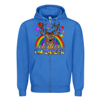 True Royal LGBTQ+ Oh Deer I'm Queer Zipper Hoodie - BundleAndBundleShop