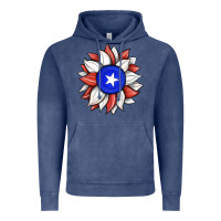 Vintage Denim sunflower puerto rico flag Vintage Hoodie - JahusDesignShop