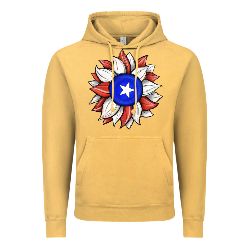 Sunflower Puerto Rico Flag Vintage Hoodie by JahusDesignShop | Teevron