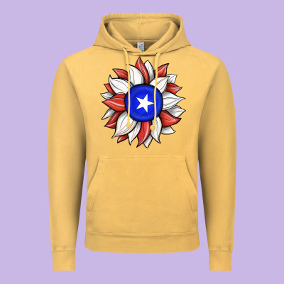 Sunflower Puerto Rico Flag Vintage Hoodie Designed By Jahusdesignshop