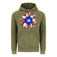 Vintage Olive sunflower puerto rico flag Vintage Hoodie - JahusDesignShop